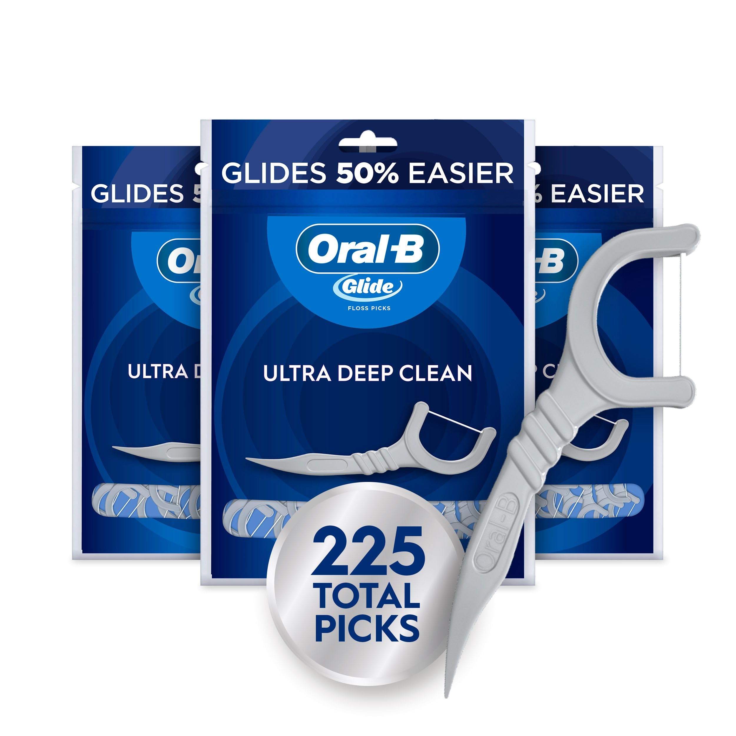 Oral-B paquete frontal Ultra Deep Clean mostrando cantidad y marca, ofrece suministro prolongado