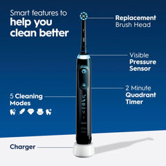 Oral-B Genius X textura del mango con agarre antideslizante para control