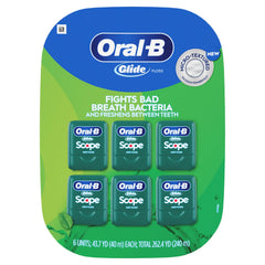 Oral-B Glide ambientada en baño ilustra uso cotidiano y sensación fresca
