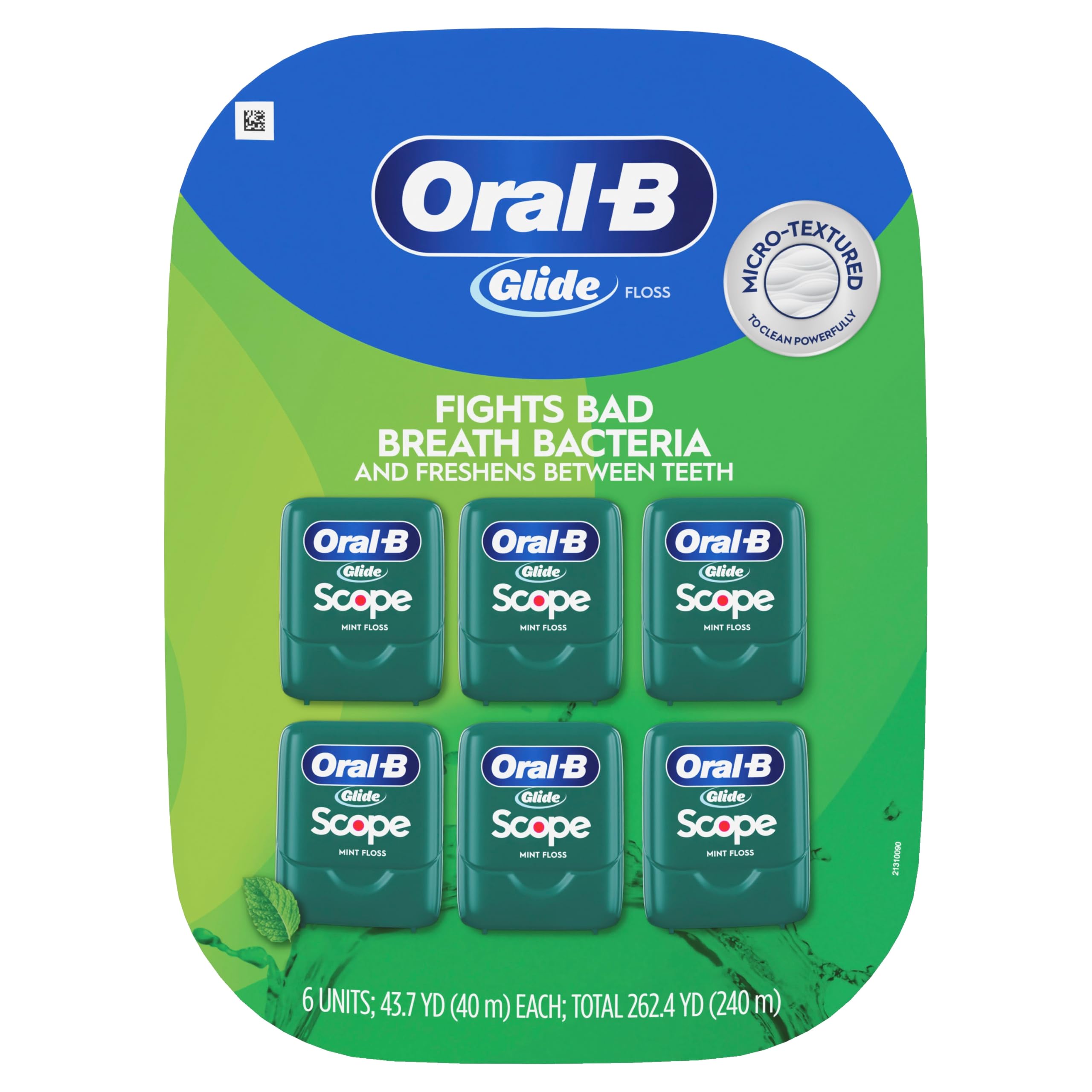 Oral-B Glide bobina abierta listando el hilo resistente al deshilachado
