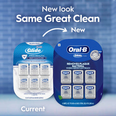 Oral-B Glide en un escenario de baño junto a cepillo mostrando complemento de higiene