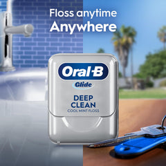Oral-B Glide seda dental en mano lista para llevar y usar fuera de casa
