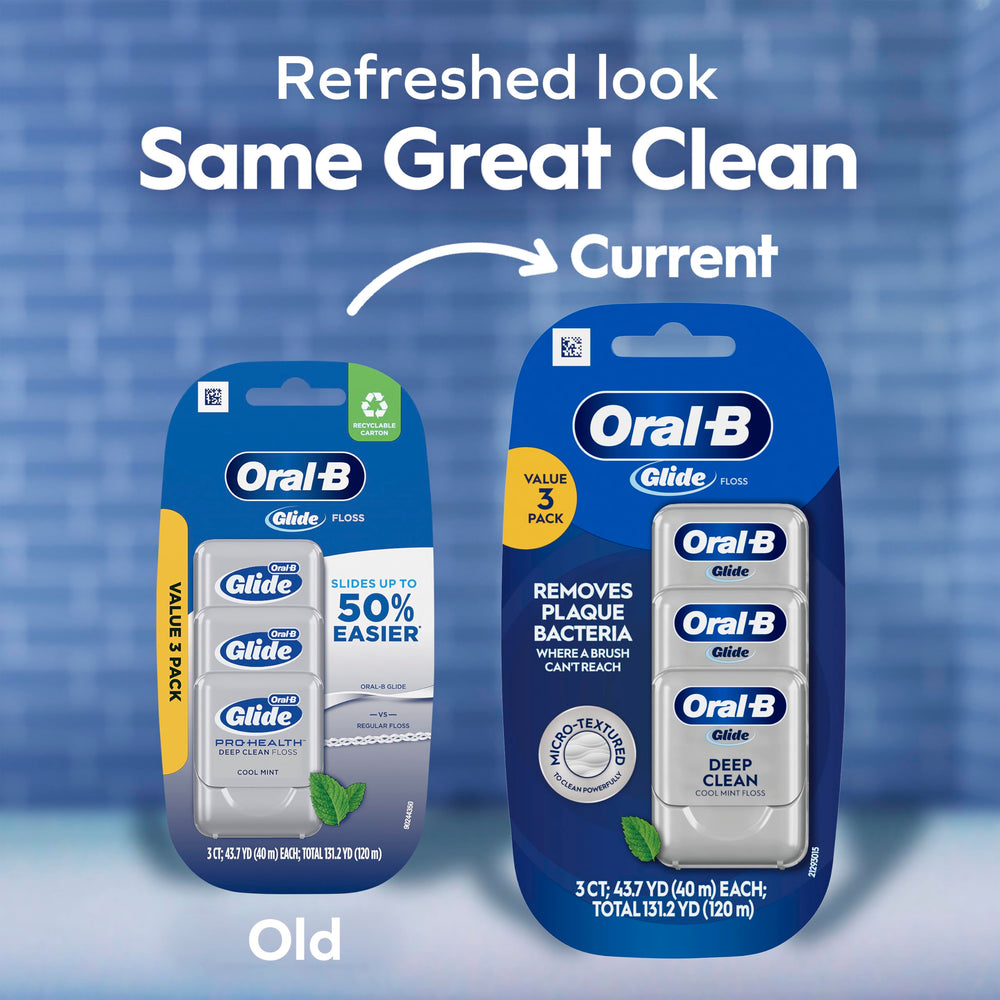 Oral-B Glide ilustración menta fresca enfatizando sensación refrescante