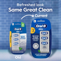 Oral-B Glide ilustración menta fresca enfatizando sensación refrescante