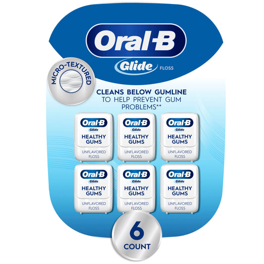 Oral-B pack frontal mostrando los seis rollos y beneficio de suministro prolongado