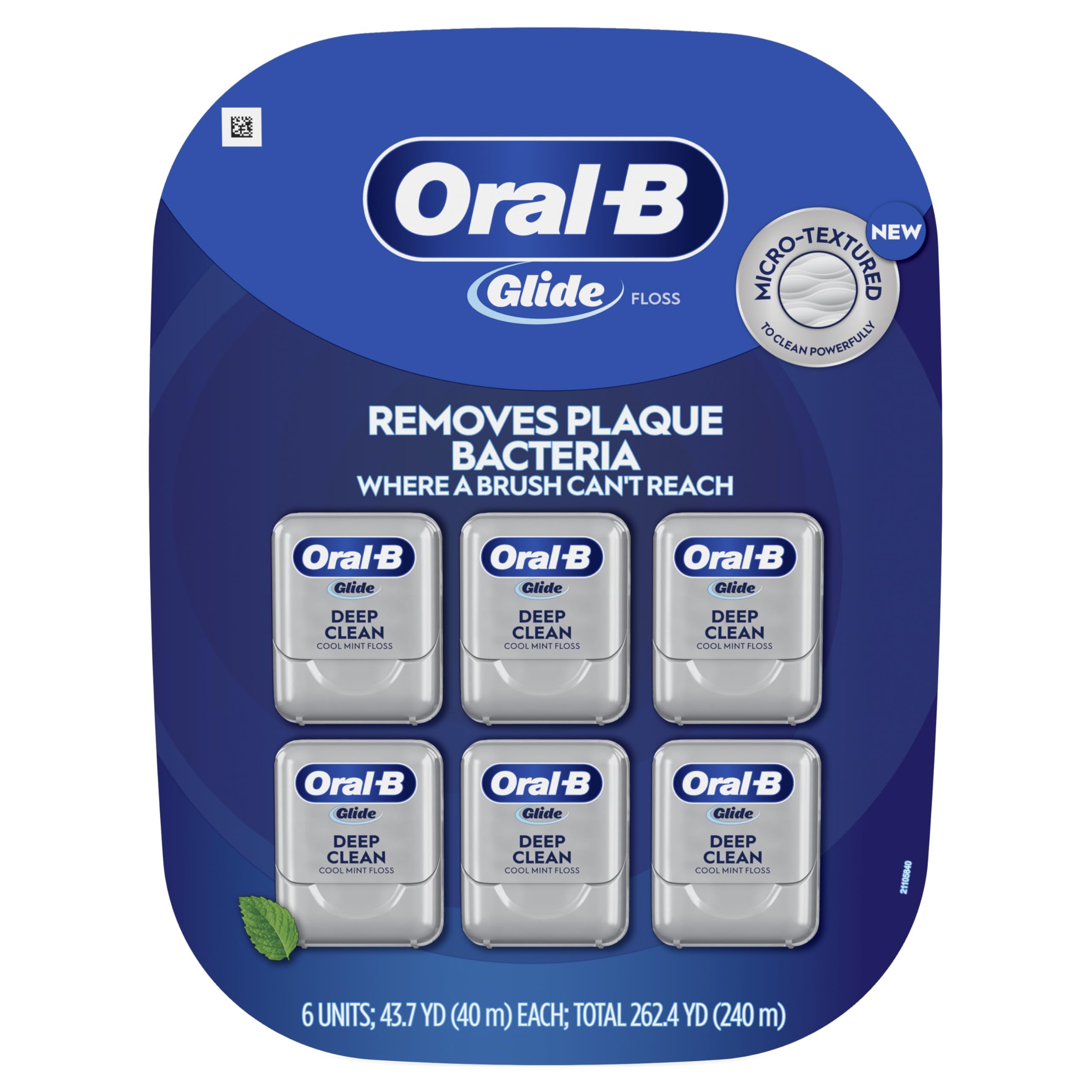 Oral-B Glide pack frontal mostrando seis unidades y beneficio de suministro prolongado