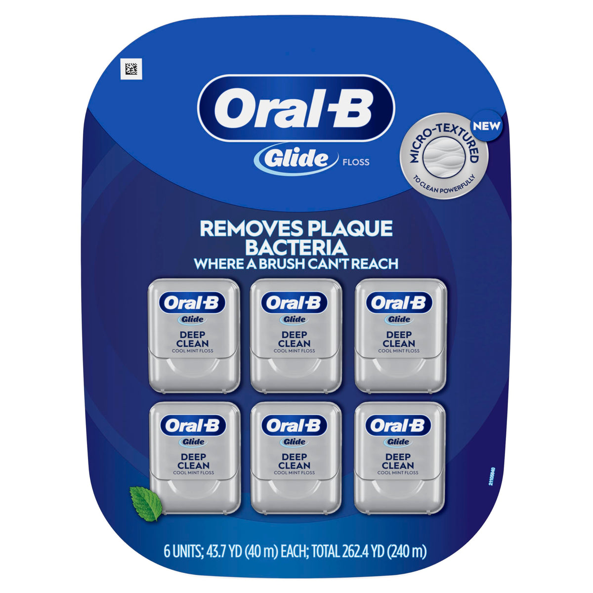 Oral-B Glide pack frontal mostrando seis unidades y beneficio de suministro prolongado