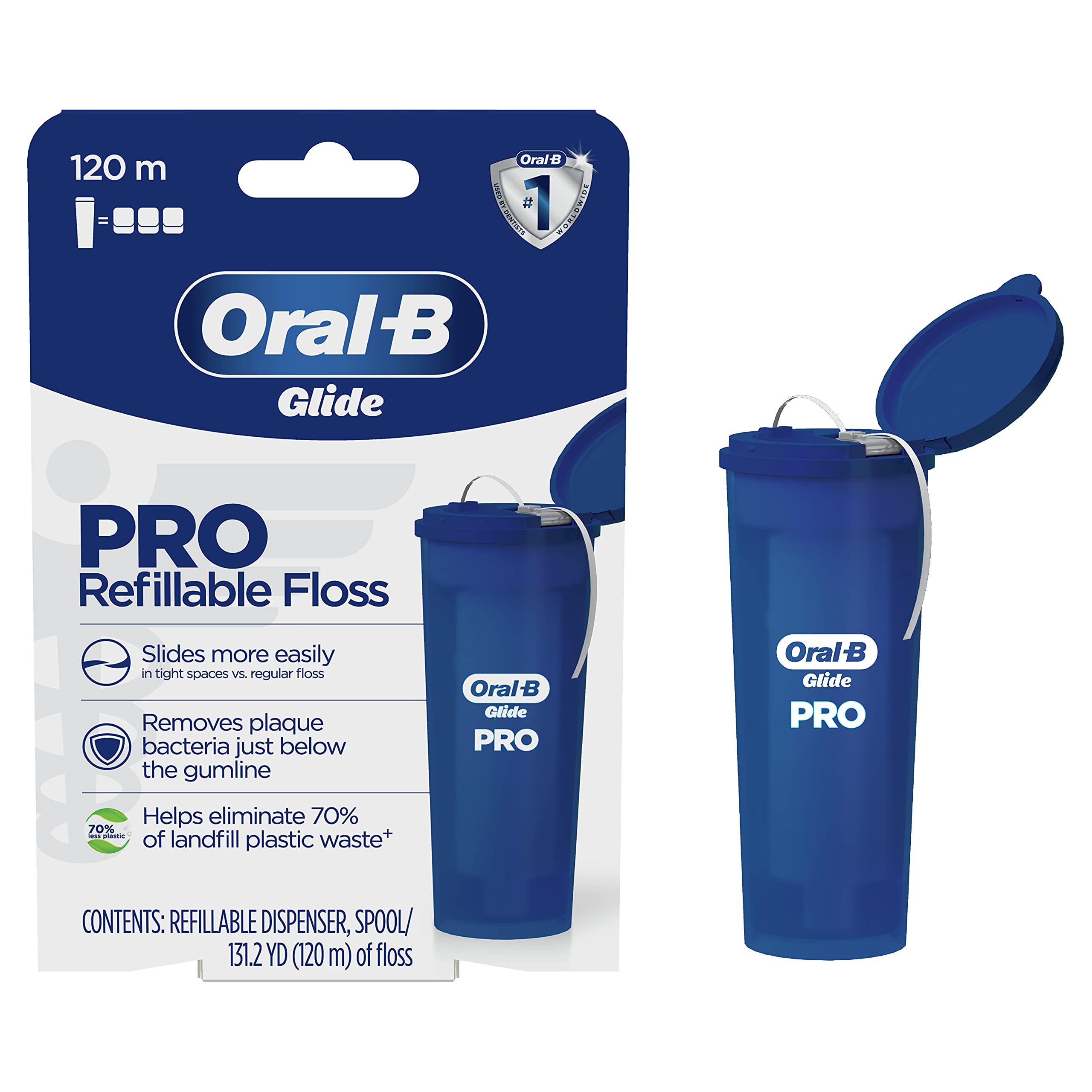 Oral-B Glide PRO carrete de 120m visible, ahorro y duración