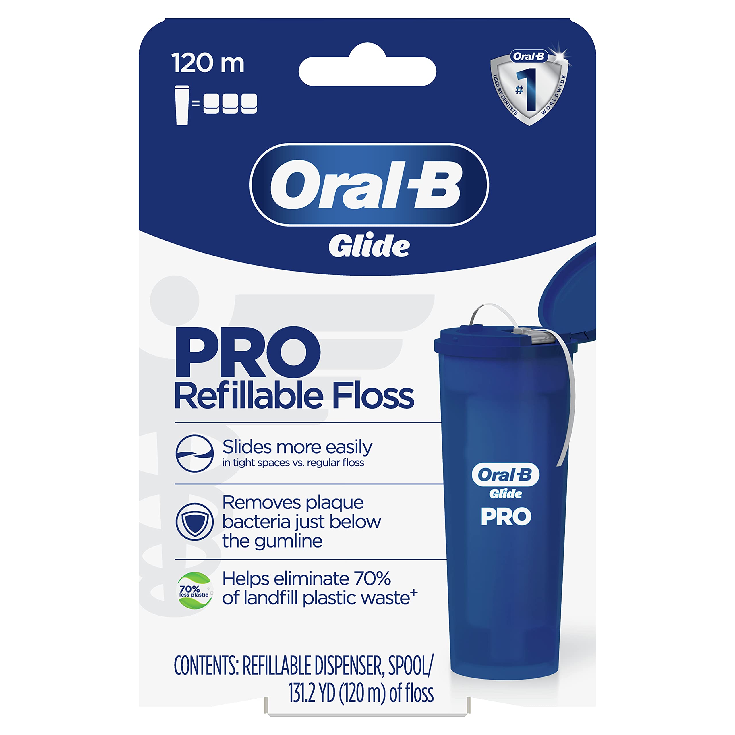 Oral-B Glide PRO paquete frontal mostrando el kit y comodidad