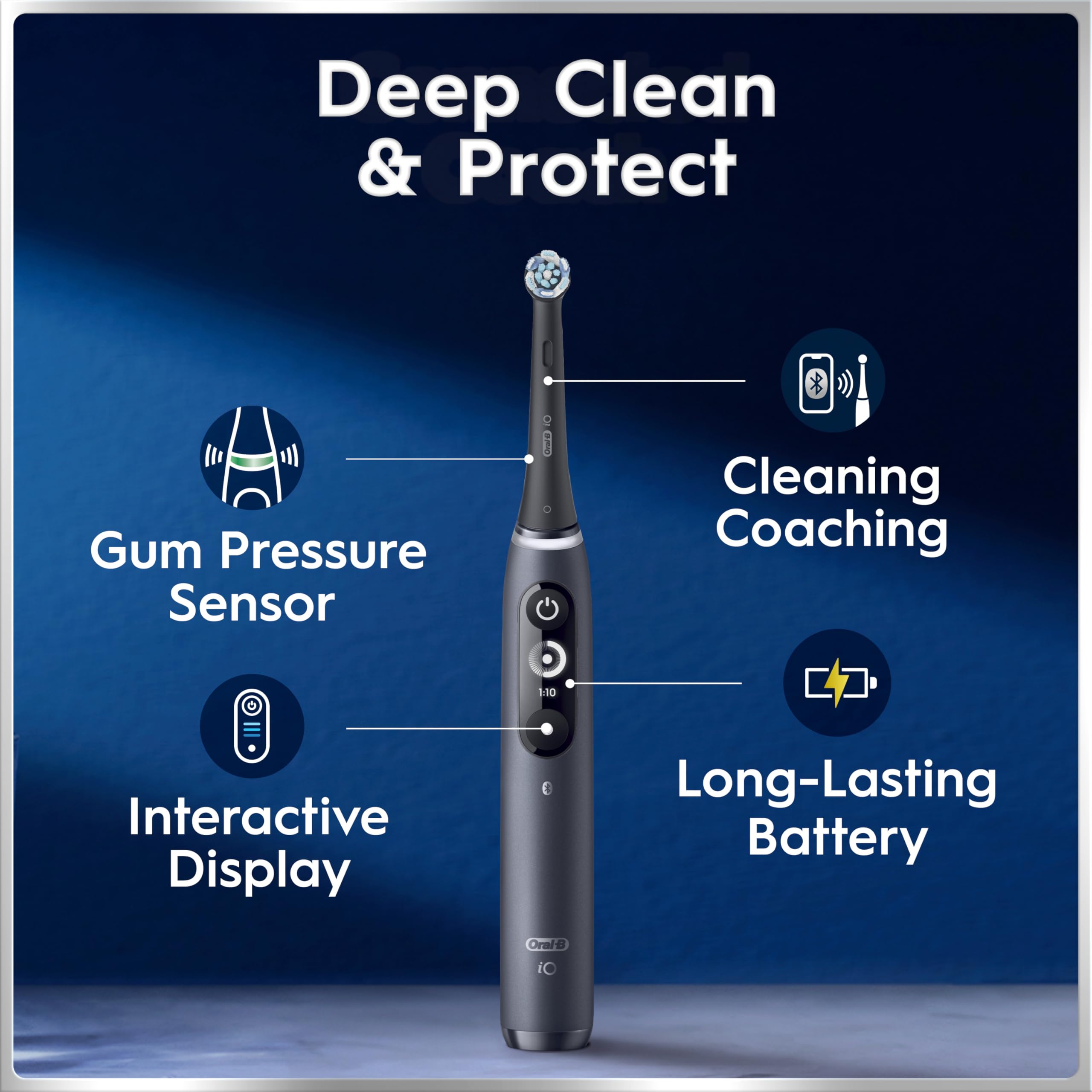 Oral-B detalle de cerdas del cabezal para limpieza precisa y suave