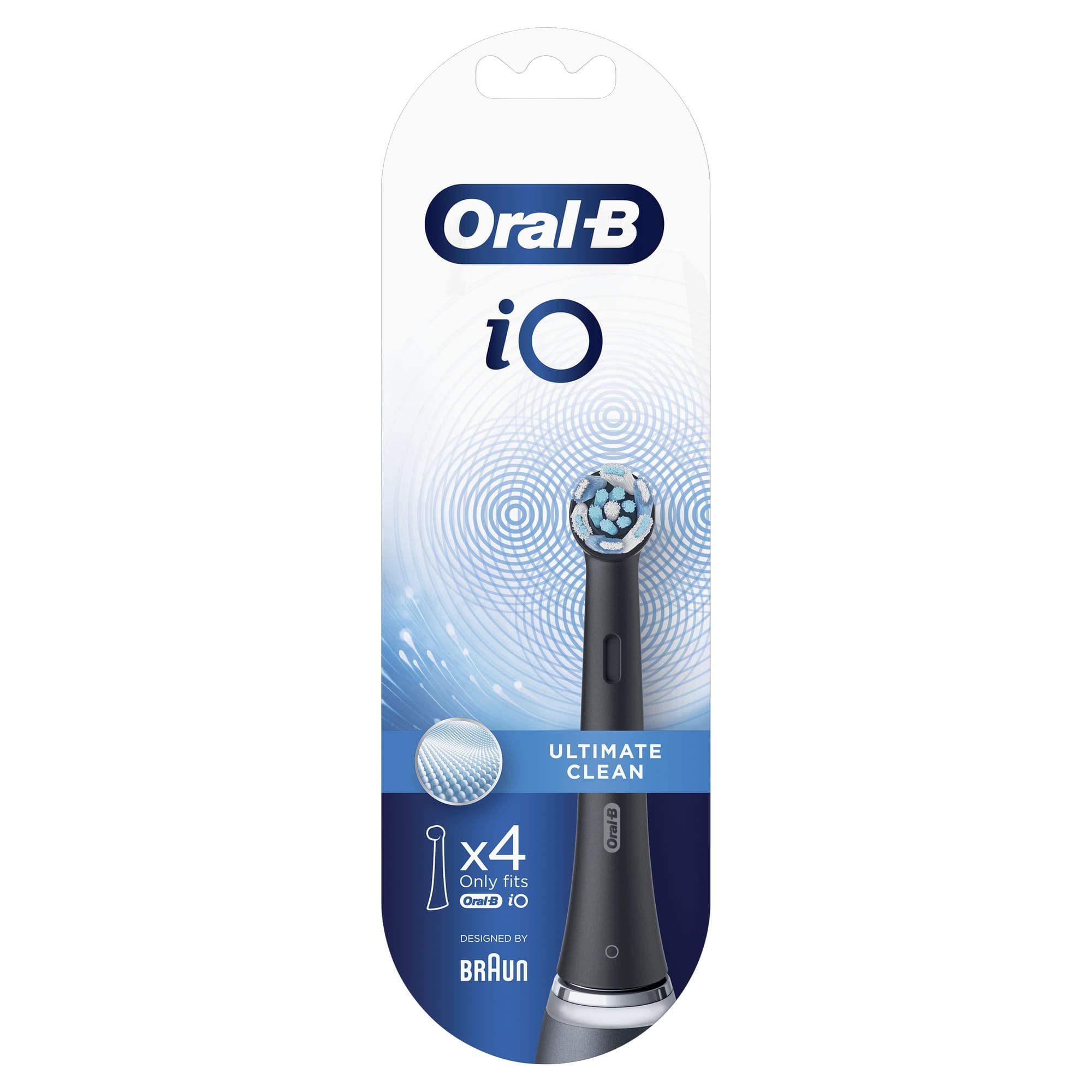Oral‑B cabezal frontal mostrando cerdas para limpieza profunda y mejor eliminación de placa