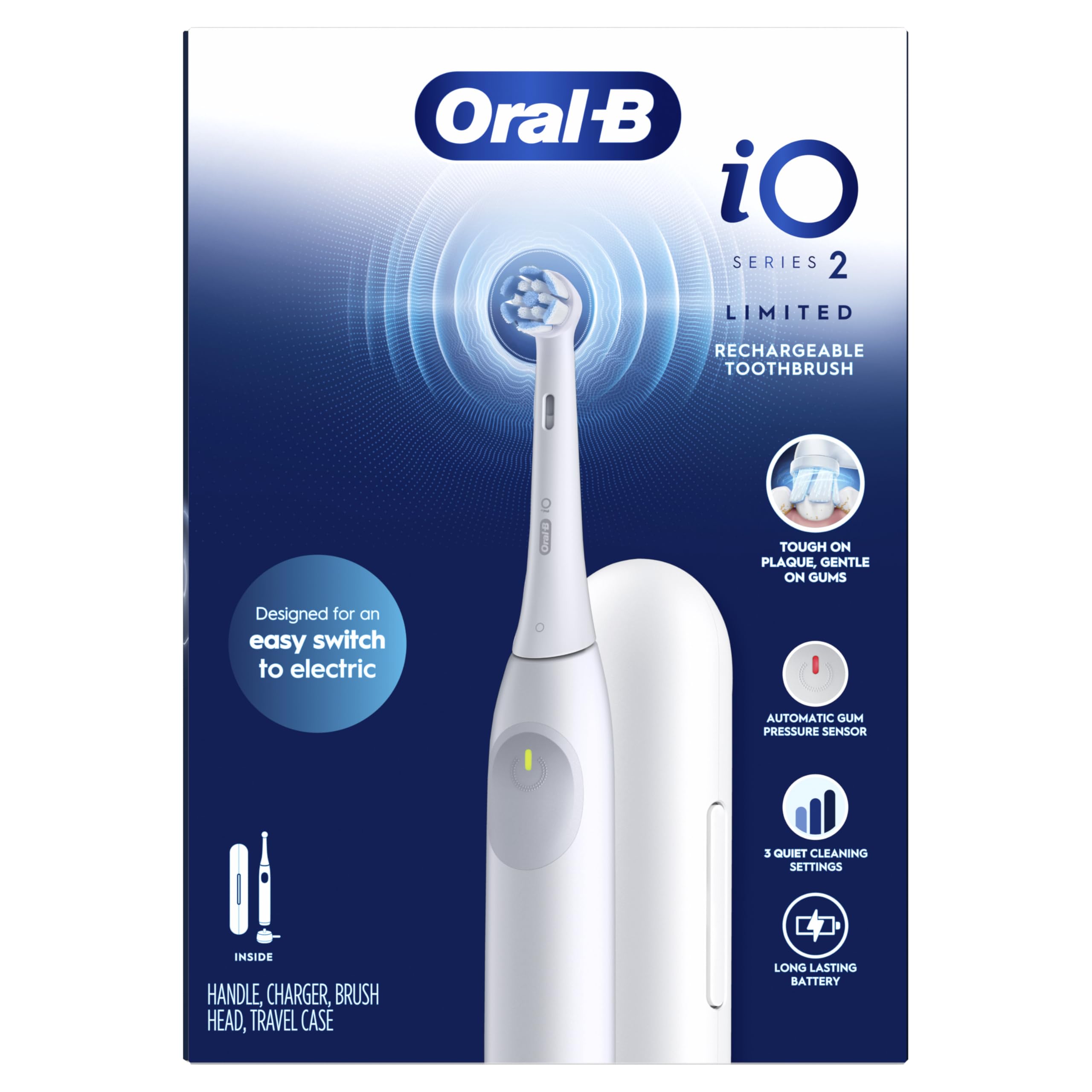 Oral-B empaque lateral mostrando especificaciones y diseño premium del producto