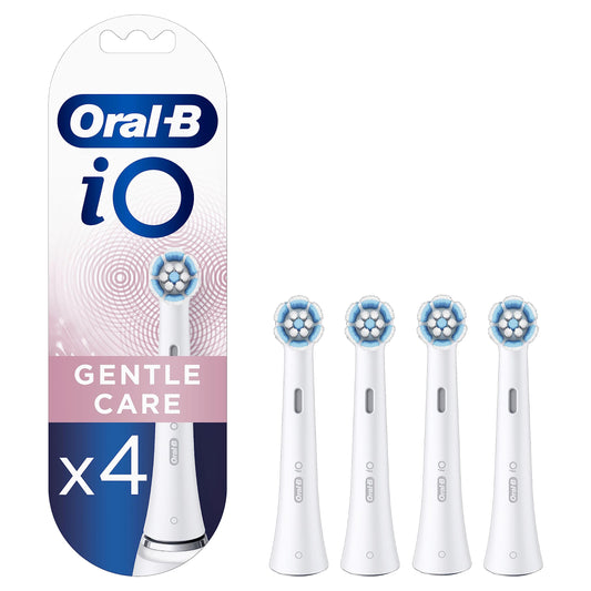 Oral-B empaque frontal Gentle Care mostrando el pack de cuatro para recambio