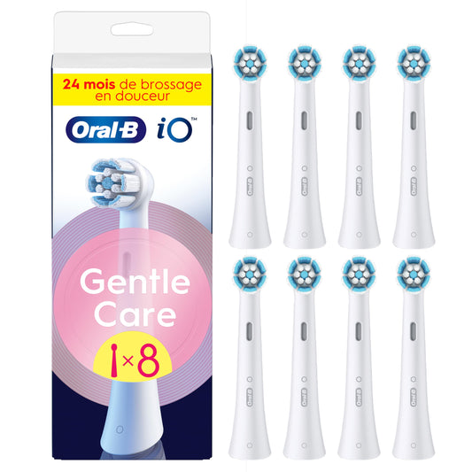 Oral-B cabezal frontal mostrando forma redonda y limpieza precisa