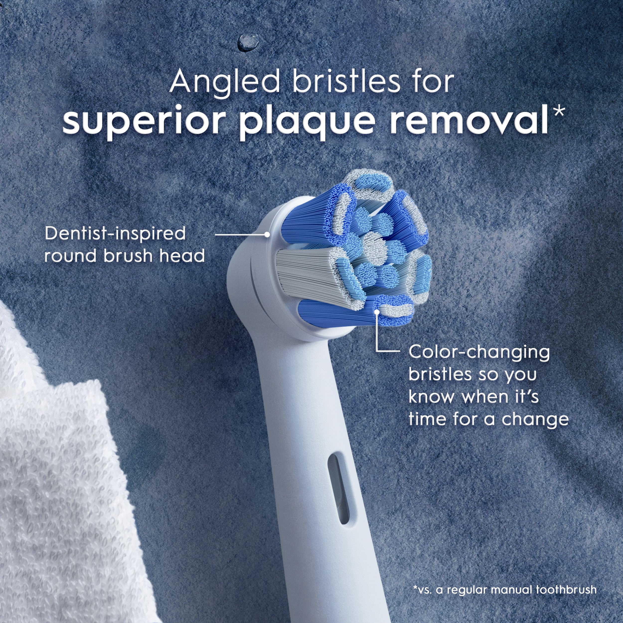 Oral-B cabezal montado en mango iO demostrando uso práctico