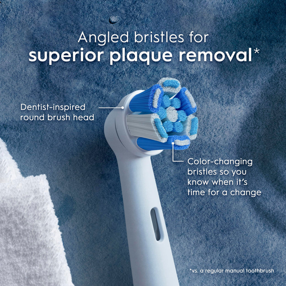Oral-B cabezal montado en mango iO demostrando uso práctico