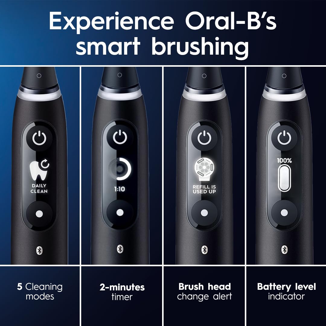 Oral-B cepillo en uso en baño mostrando limpieza eficaz y cómoda
