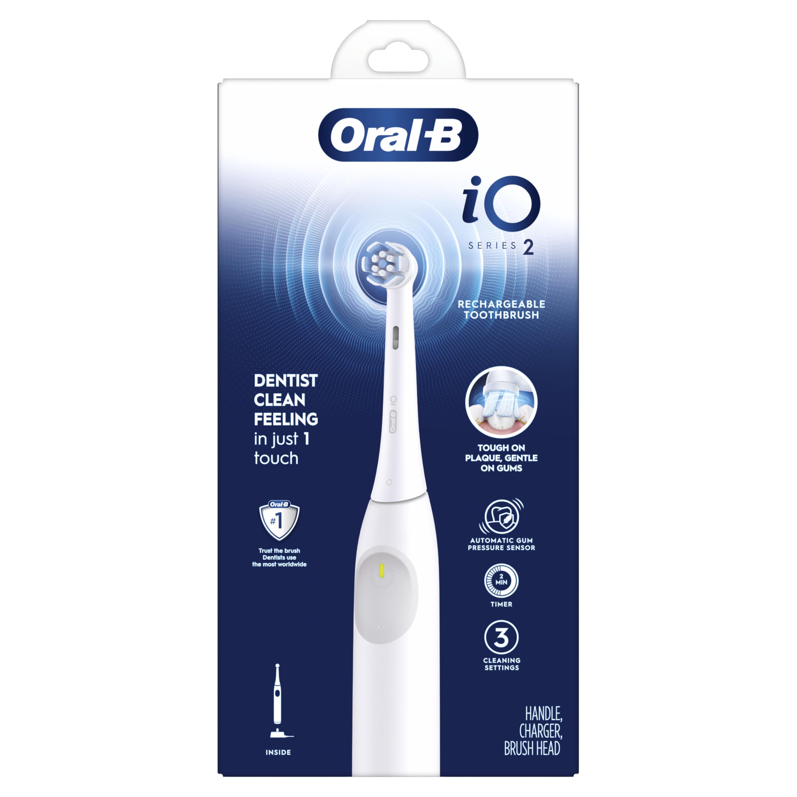 Oral-B iO2 en baño lifestyle facilitando rutina dental elegante