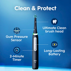 Oral-B iO3 primer plano del cabezal redondo que mejora limpieza gingival