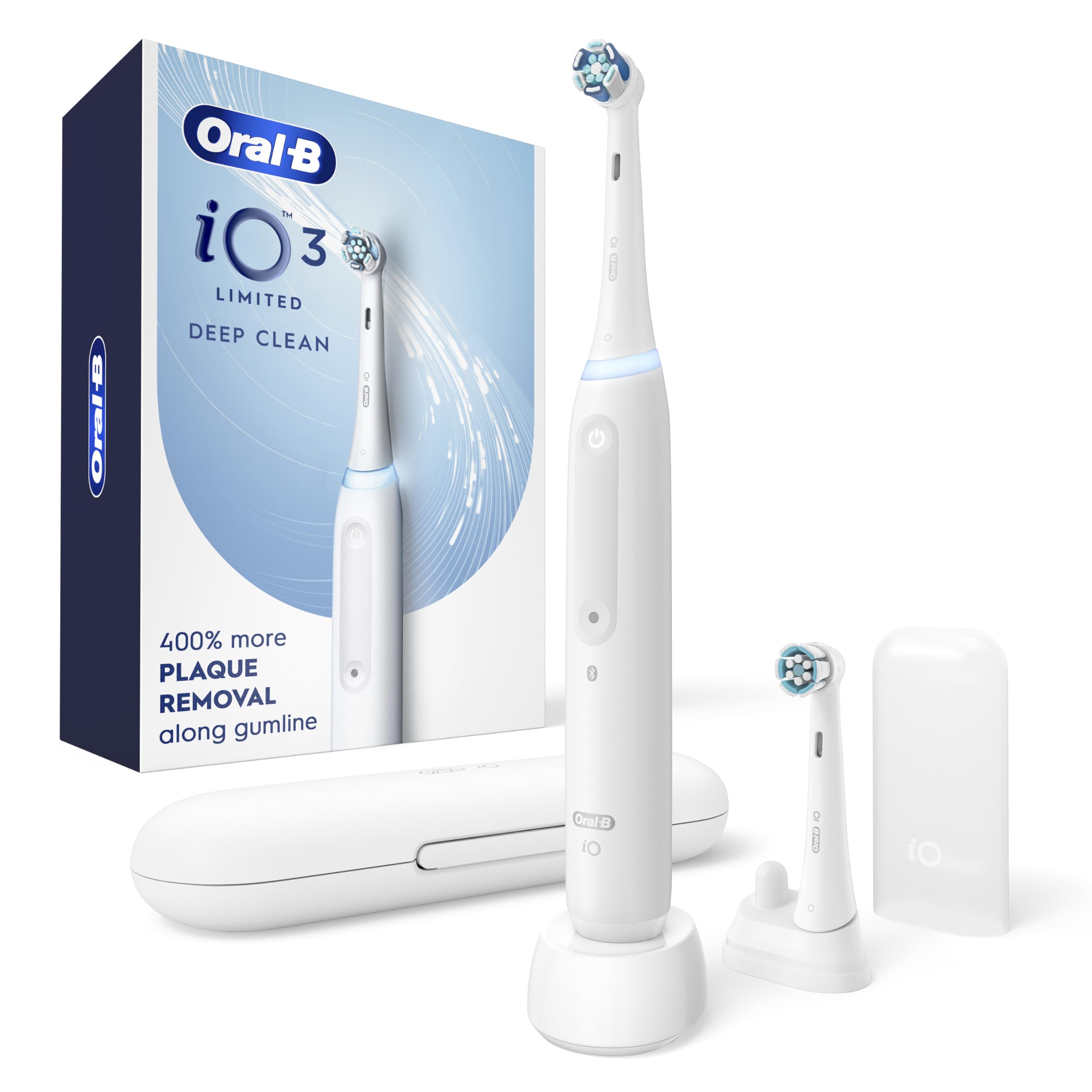 Oral-B iO3 frontal con empaque y aspecto profesional para compra segura