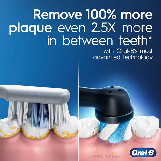 Oral-B iO cabezal redondo en detalle, demuestra limpieza precisa