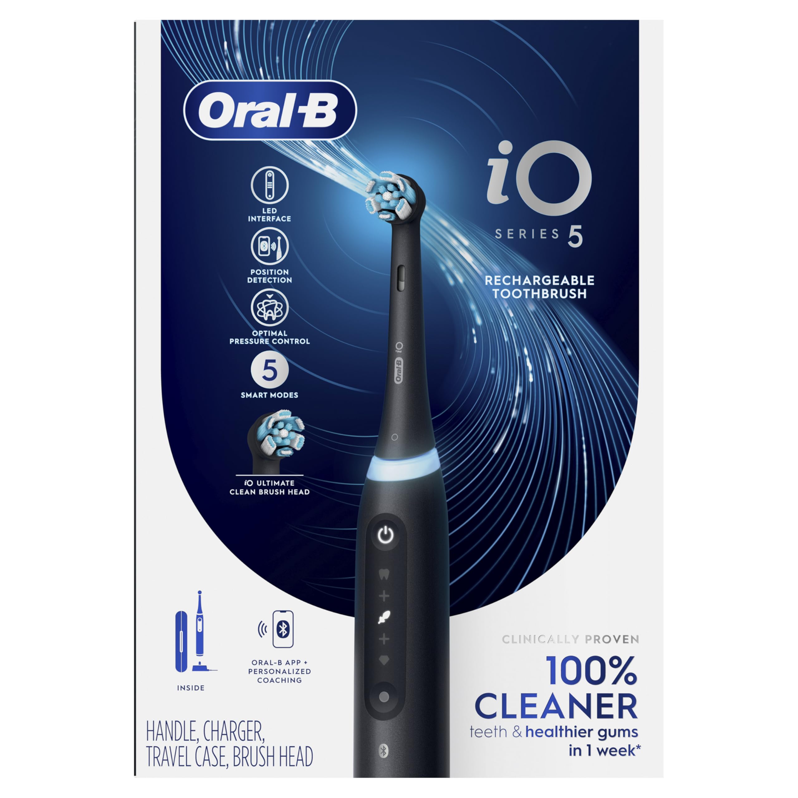 Oral-B iO5 accesorios incluidos: cargador y cabezal de recambio