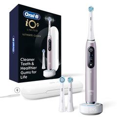 Oral-B iO9 frontal Rose Quartz mostrando diseño elegante y potencia