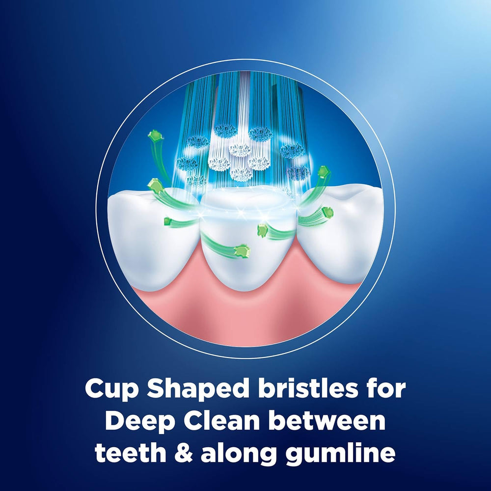 Oral-B limpiador de lengua posterior removiendo bacterias y mejorando aliento
