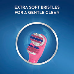 Oral-B cepillo en mano de niño mostrando agarre cómodo y seguro