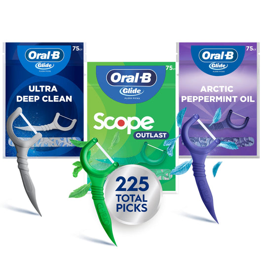 Oral-B pack frontal mostrando las tres bolsas y beneficio de variedad