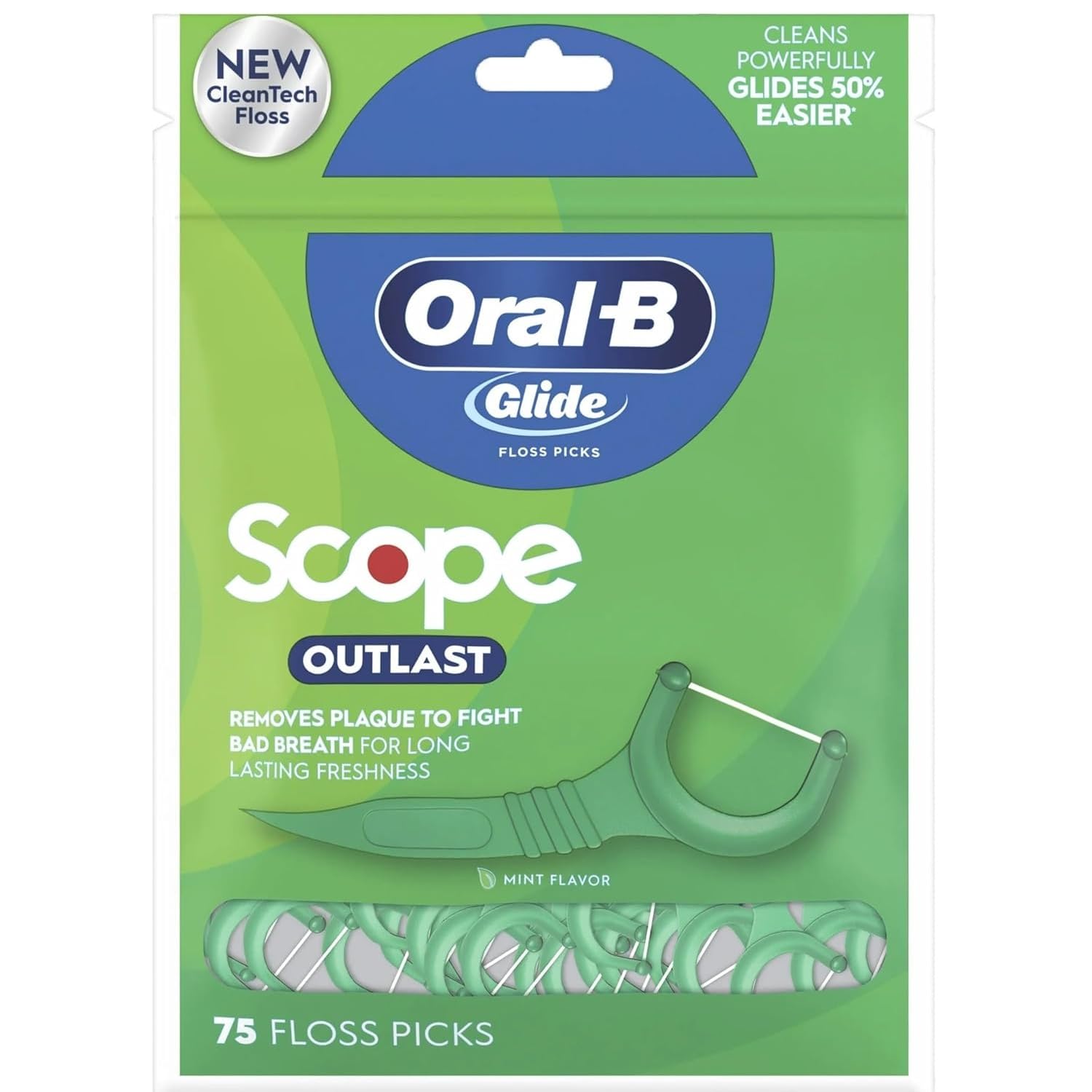 Oral-B embalaje frontal con paletas Glide y beneficio frescor duradero