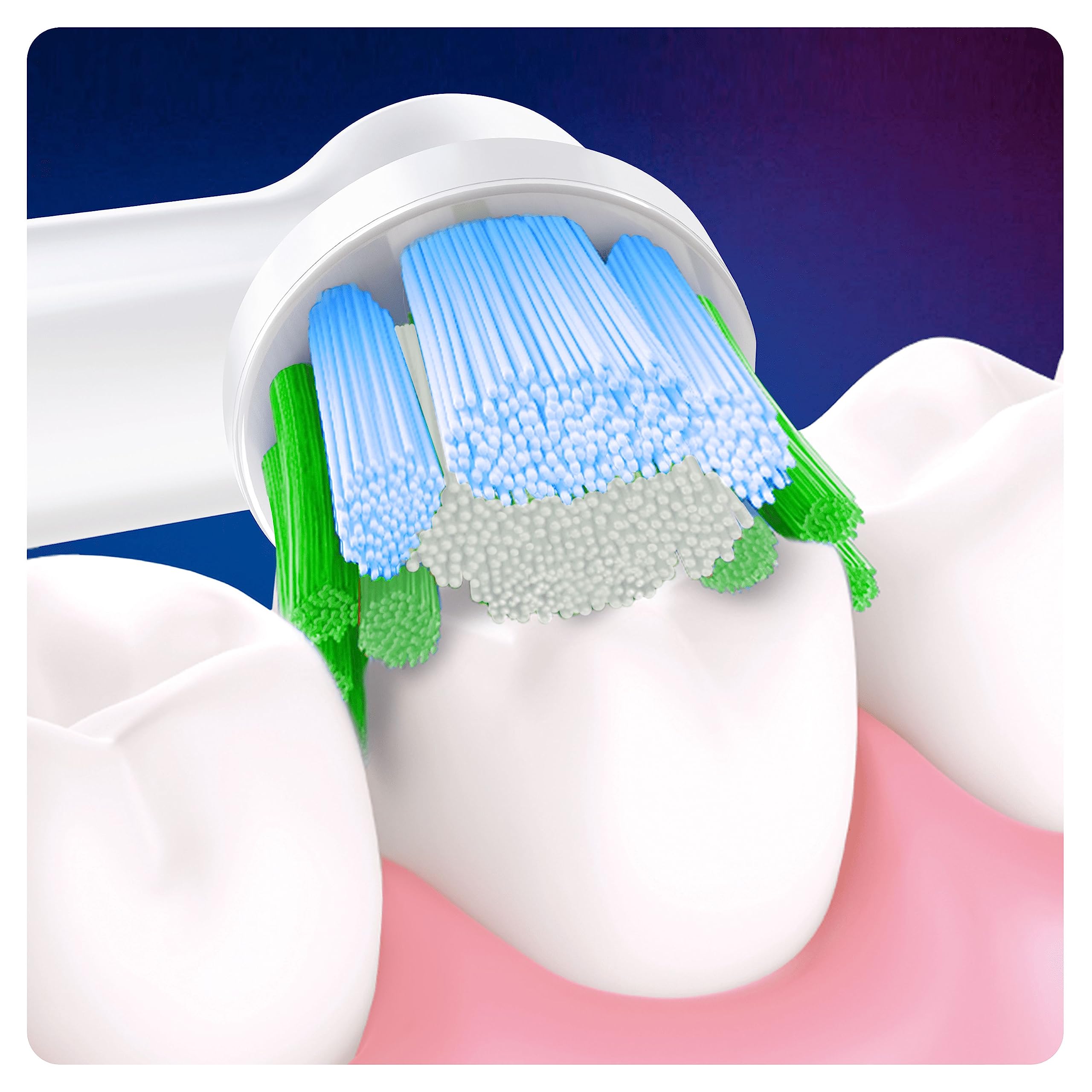 Oral-B primer plano del conector del cabezal para una conexión fiable