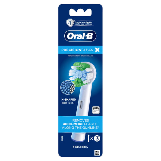Oral-B vista frontal del cabezal mostrando diseño redondo y cobertura
