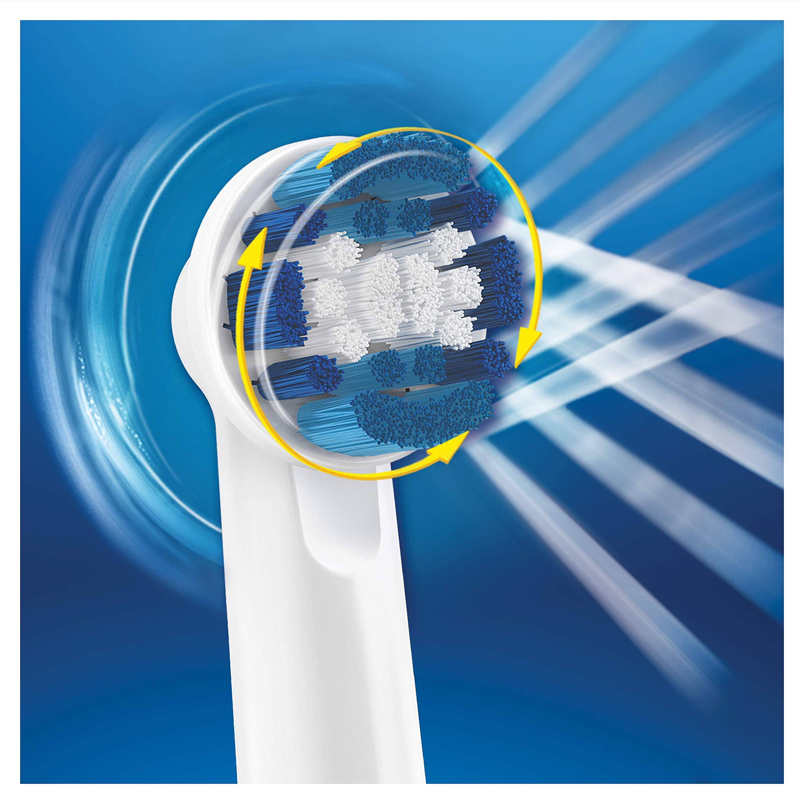 Oral-B primer plano del cabezal que resalta forma y cobertura para mayor limpieza