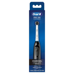 Oral‑B Pro 100 Charcoal frontal mostrando diseño negro y agarre cómodo