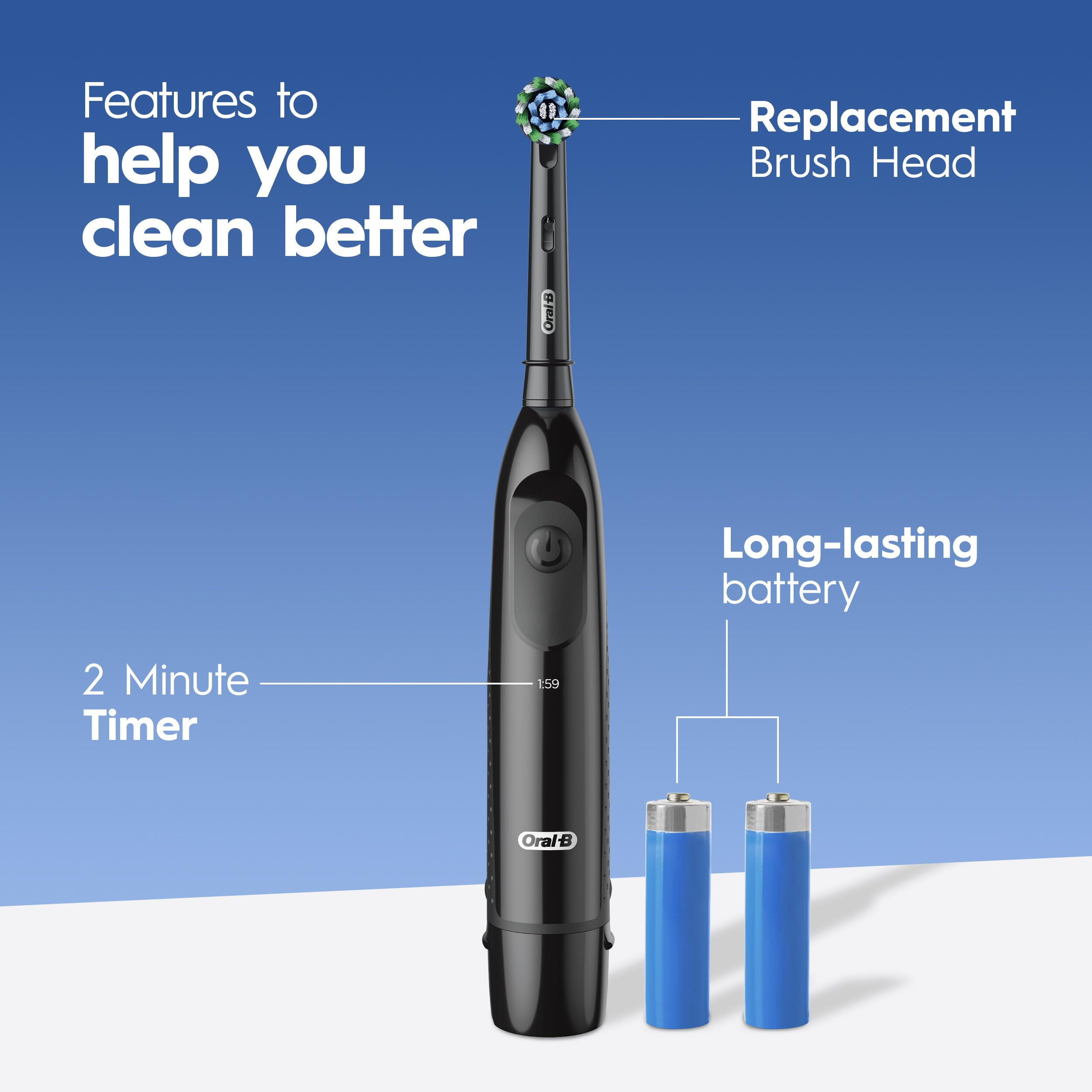 Oral-B detalle de cerdas CrossAction inclinadas, limpieza entre dientes mejorada