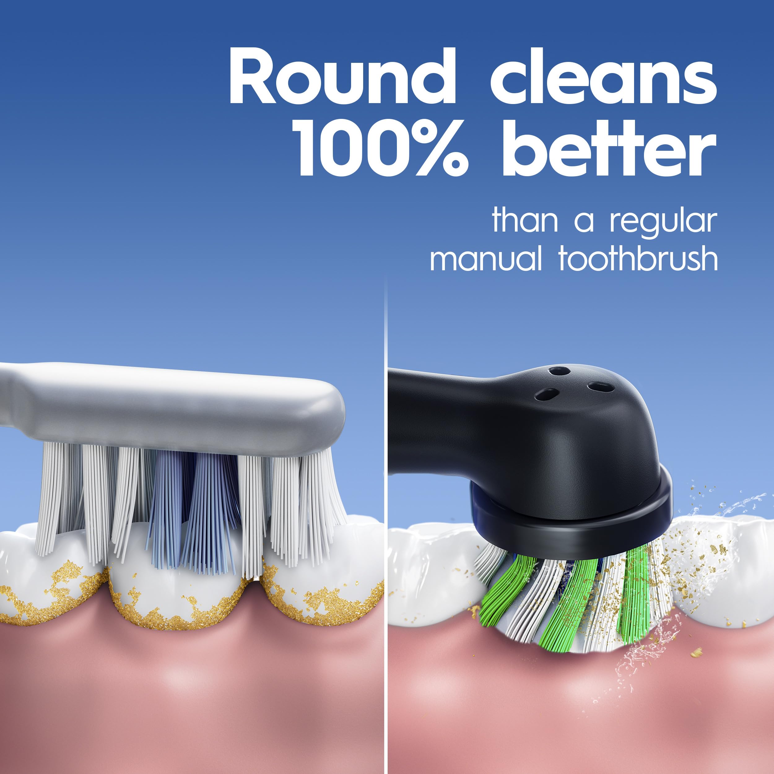 Oral-B mango lateral ergonómico negro, agarre cómodo y control eficaz