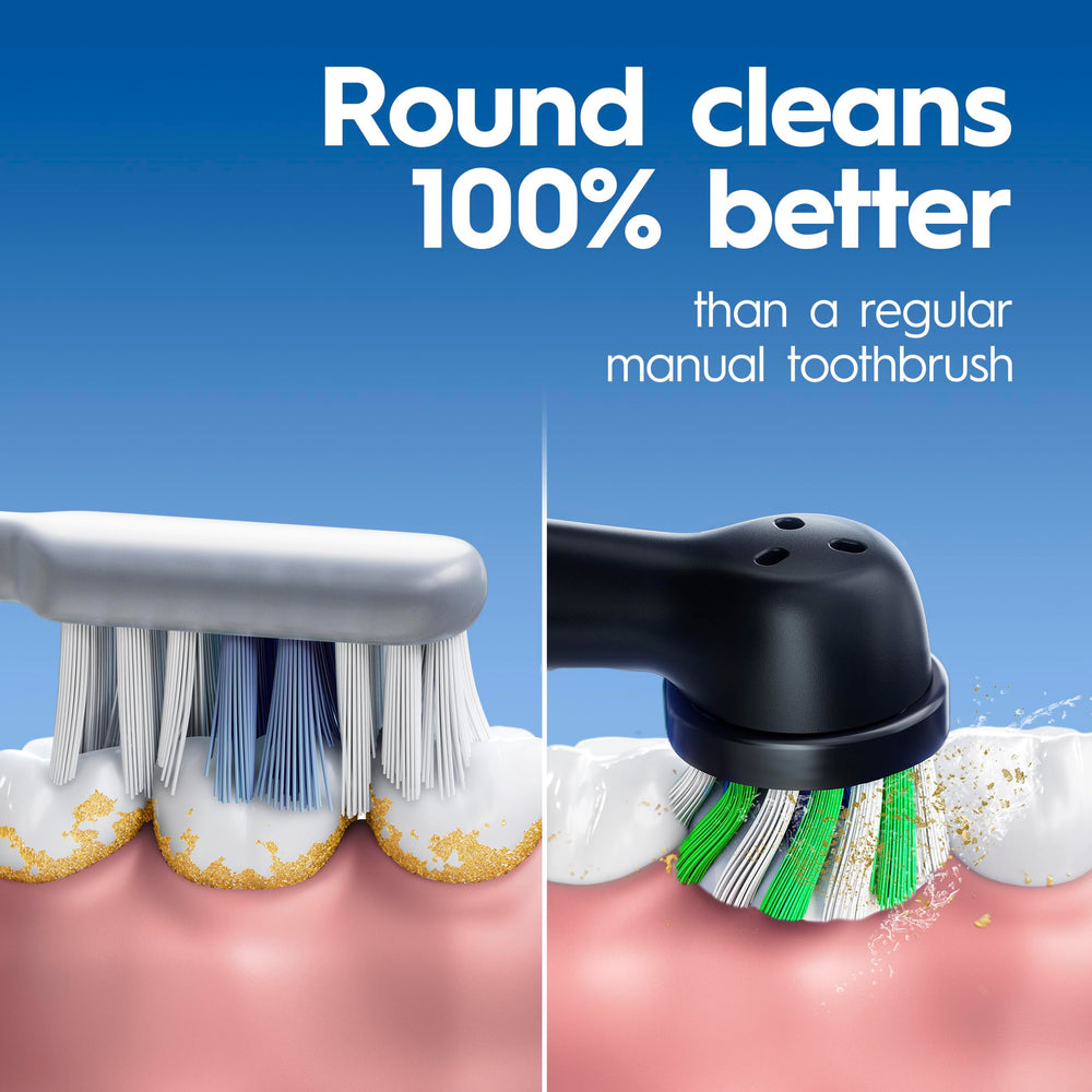Oral-B mango lateral ergonómico negro, agarre cómodo y control eficaz