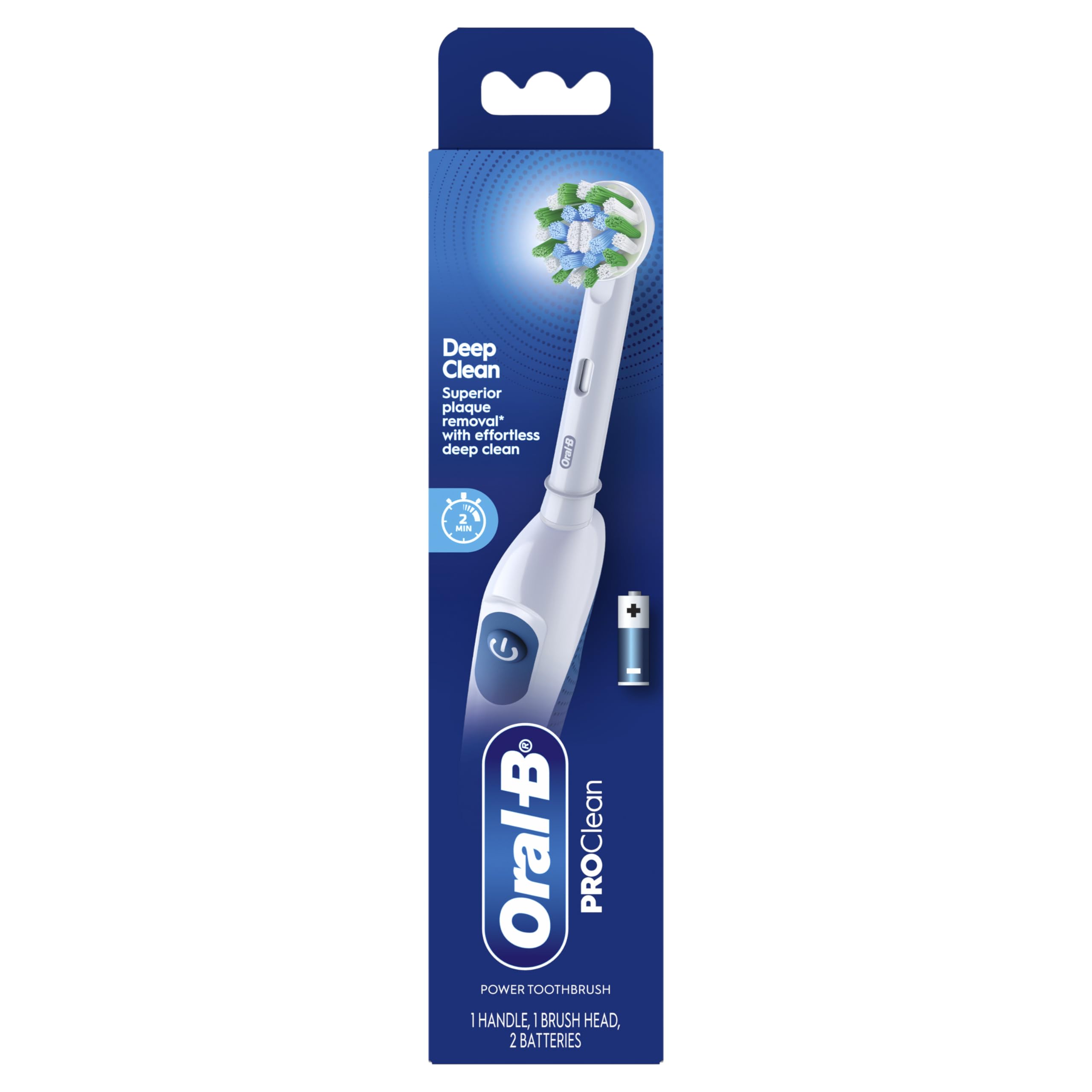 Oral-B Pro 100 empaque y etiqueta con información del producto