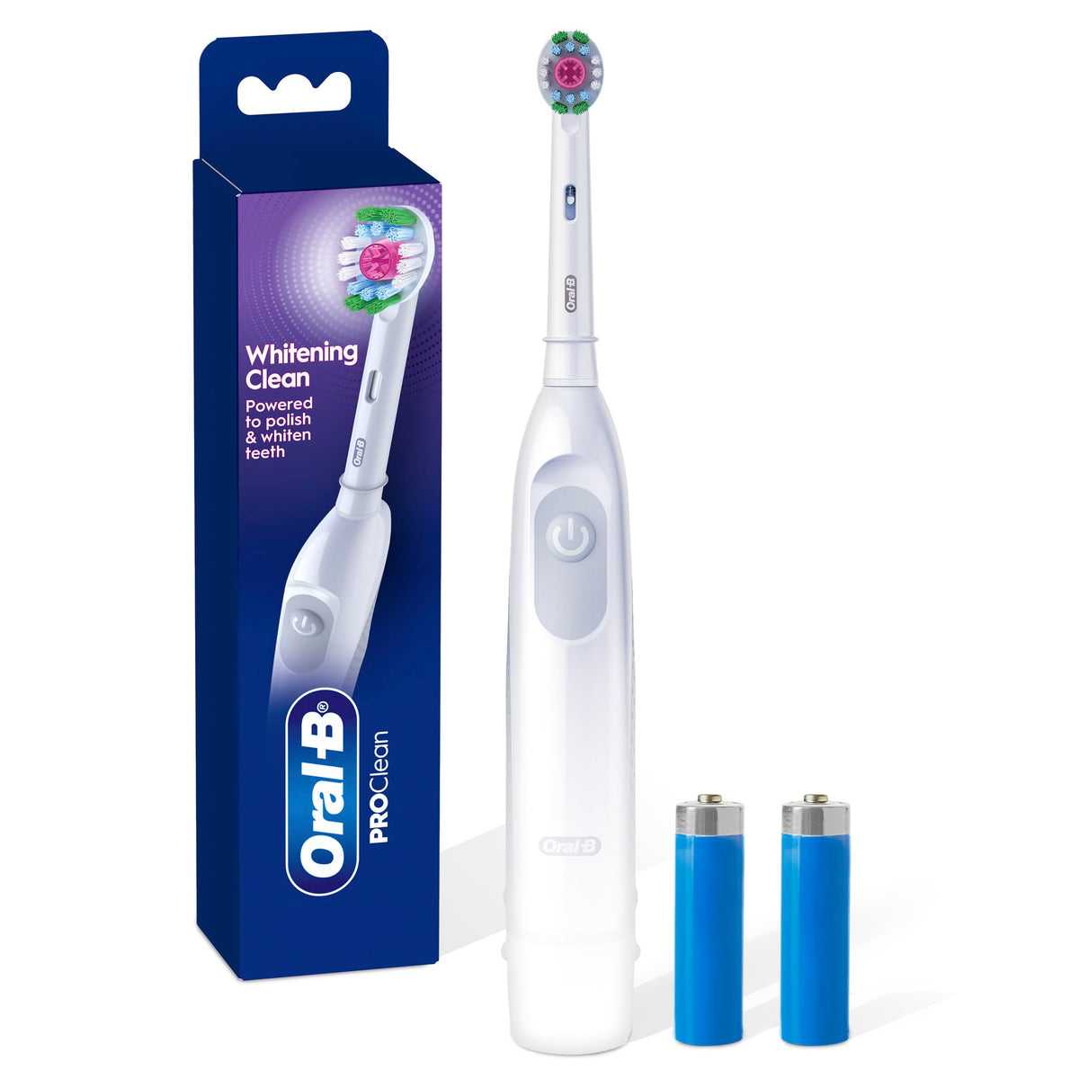 Oral-B vista frontal del mango mostrando limpieza precisa y comodidad