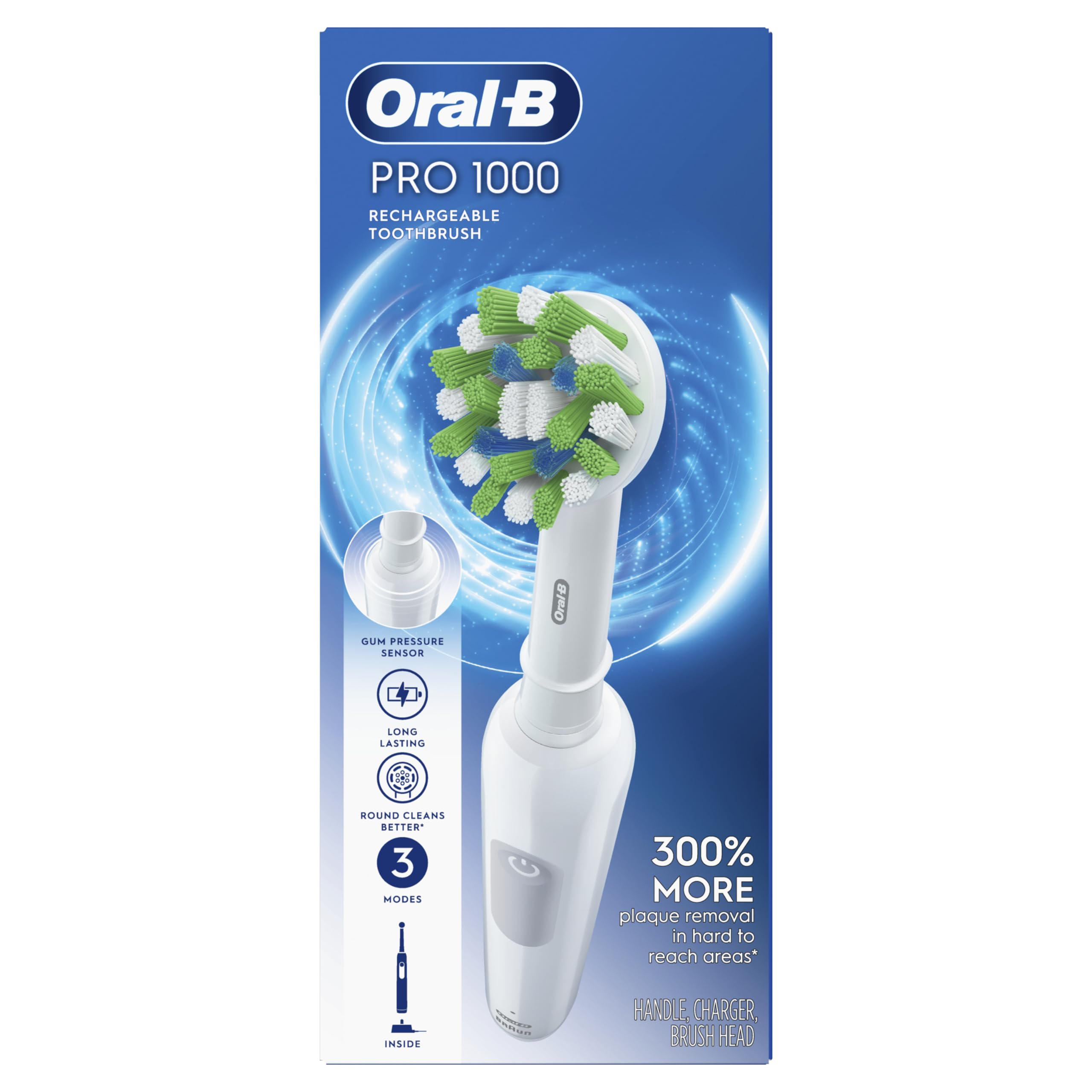 Oral-B close-up de cerdas anguladas de 16° que rodean el diente, precisión efectiva