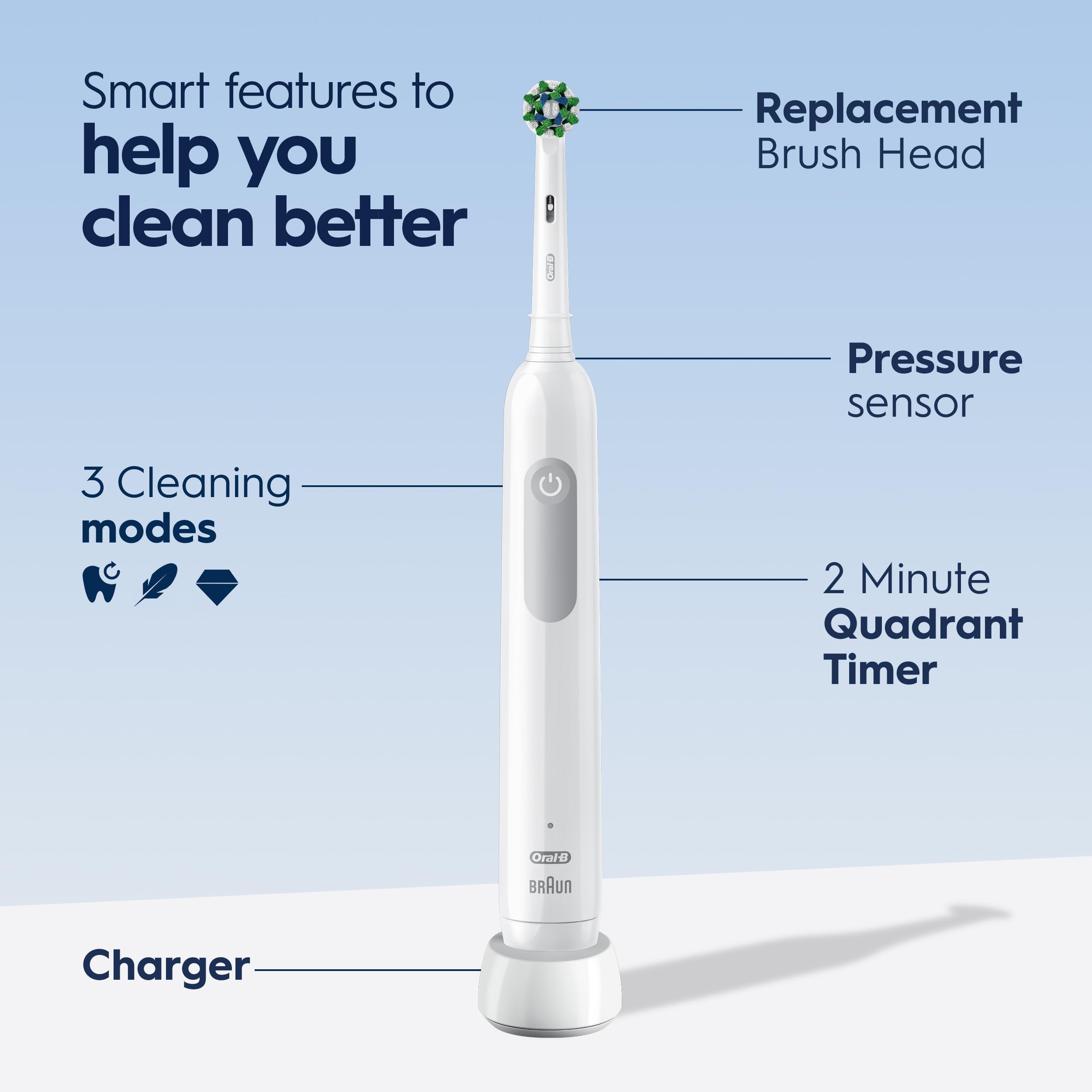 Oral-B luz del sensor de presión activa que protege encías contra cepillado fuerte