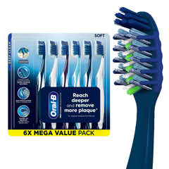Oral-B cepillo frontal mostrando cabeza y colores, limpieza eficiente