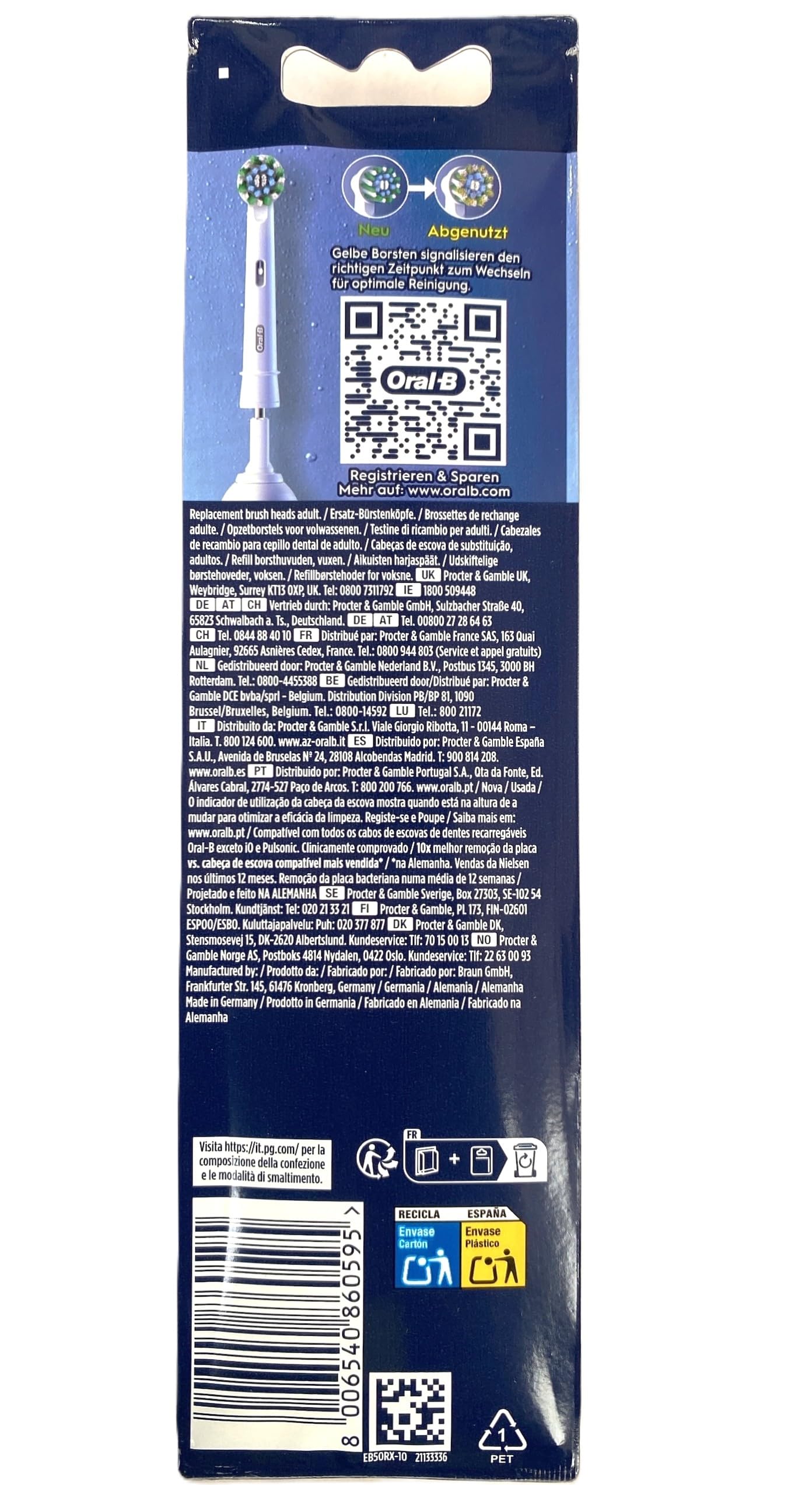 Oral-B detalle de filamentos angulados para limpieza profunda