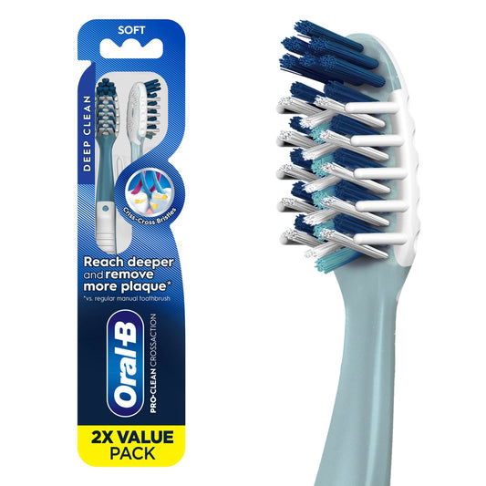 Oral-B vista frontal del paquete doble que ofrece limpieza profunda