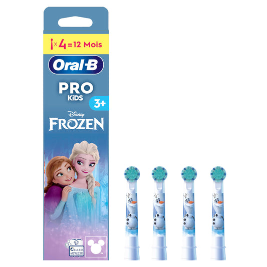 Oral-B imagen frontal del pack Frozen mostrando 4 recambios y atractivo visual