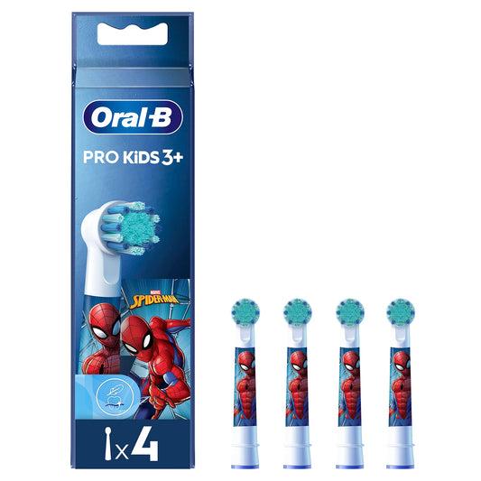 Oral-B cabezal Pro Kids Spiderman vista frontal, diseño divertido para motivar cepillado