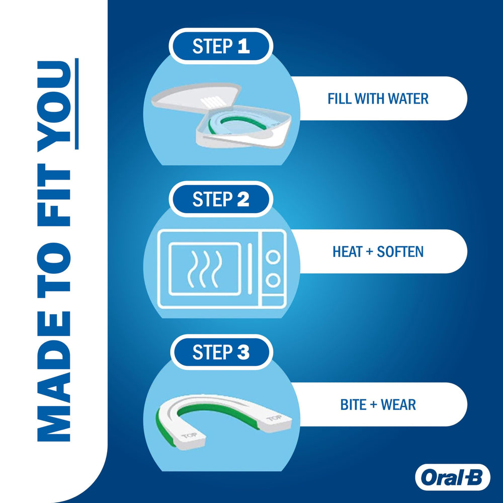 Protector Oral-B en mano para apreciar tamaño y facilidad de uso
