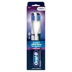 Oral-B Pulsar vista frontal del empaque mostrando el pack de dos y beneficio de limpieza