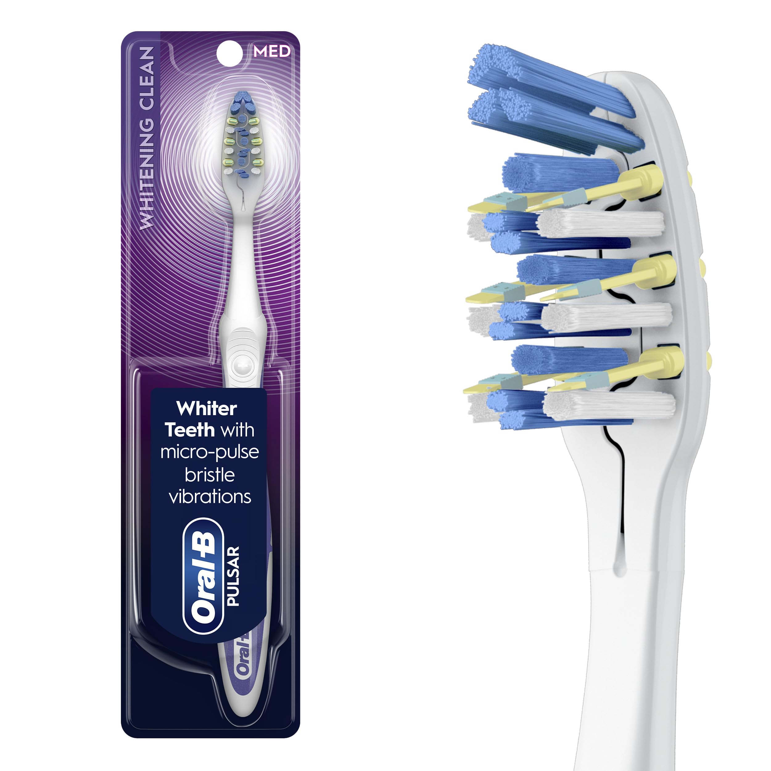 Oral-B Pulsar vista frontal del cepillo listo para usar, limpieza efectiva